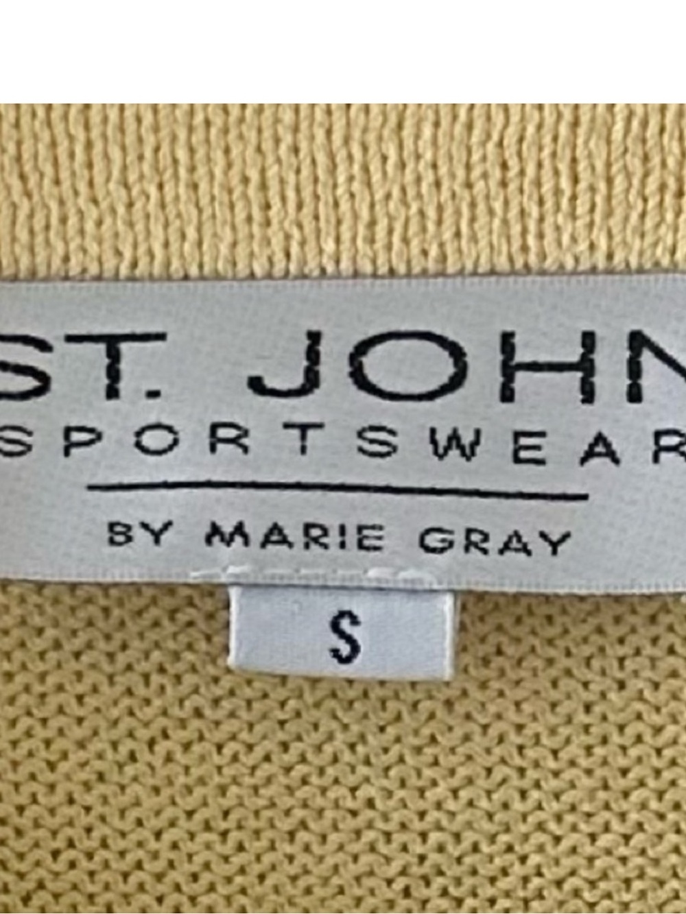 St. John Yellow with White Detail Santana Knit Skirt Suit Set Size 4 - Picture 8 of 13